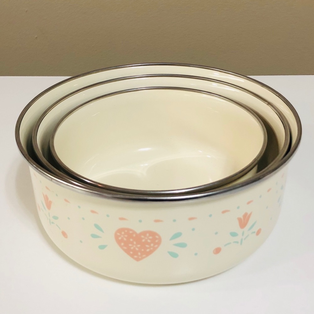 Vintage Corning Ware Forever Yours Mixing Bowl Set - Picture 1 of 11